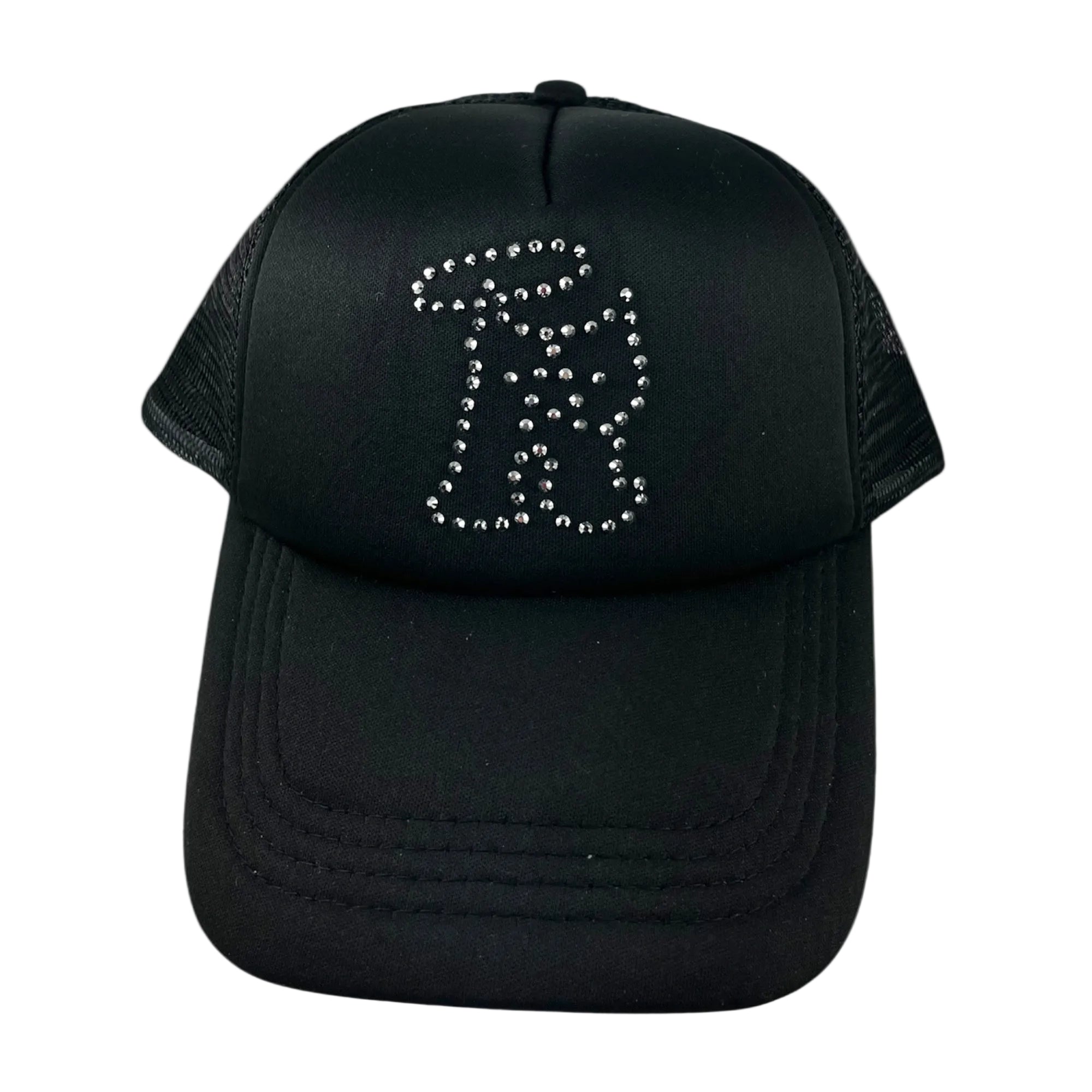 R-Logo Strass Trucker Hat Black/Silver Nail
