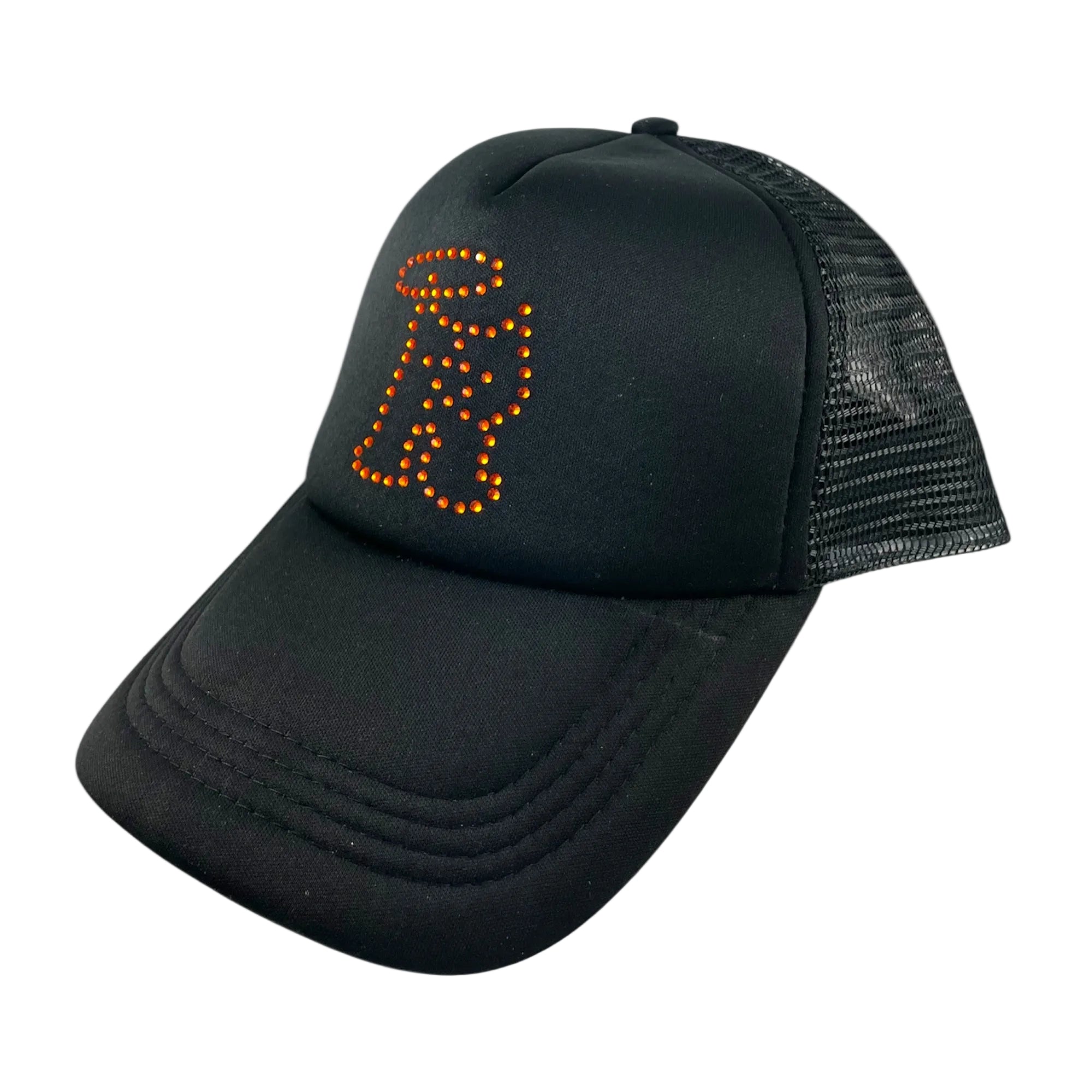 R-Logo Strass Trucker Hat Black/ Dark Orange