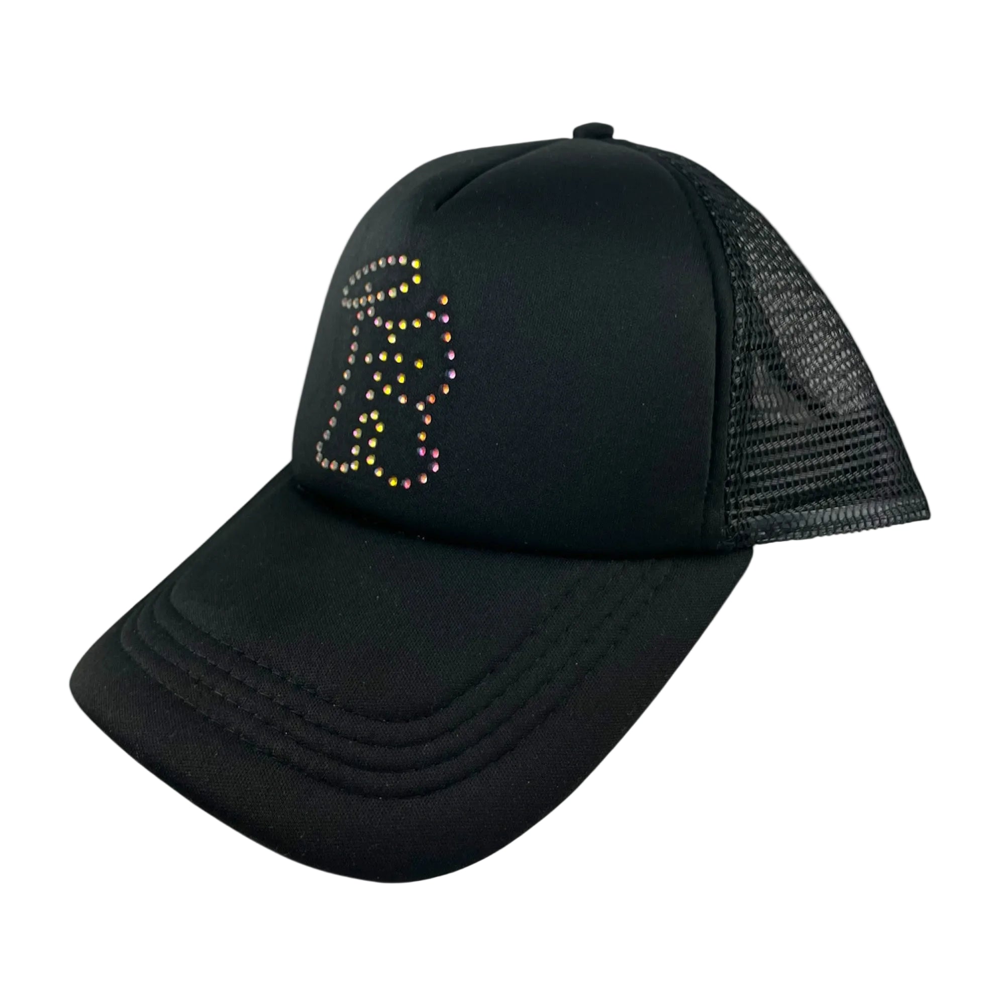R-Logo Strass Trucker Hat Black/ Violet Sunset