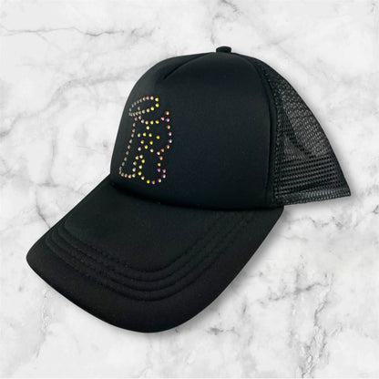 R-Logo Strass Trucker Hat Black/ Violet Sunset