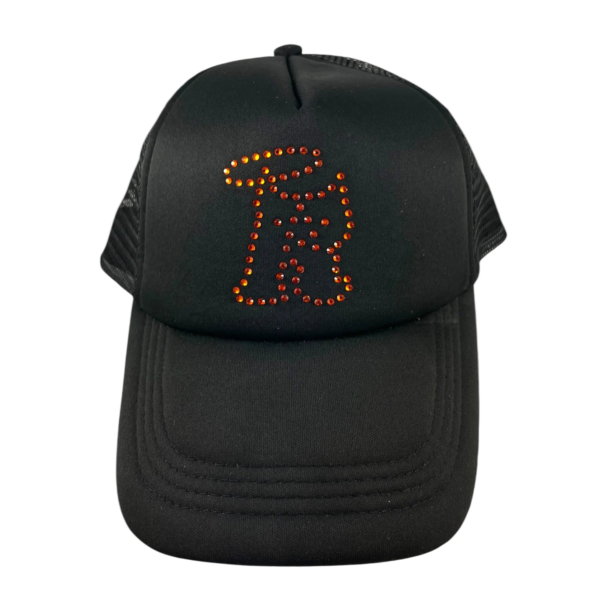 R-Logo Strass Trucker Hat Black/ Dark Orange