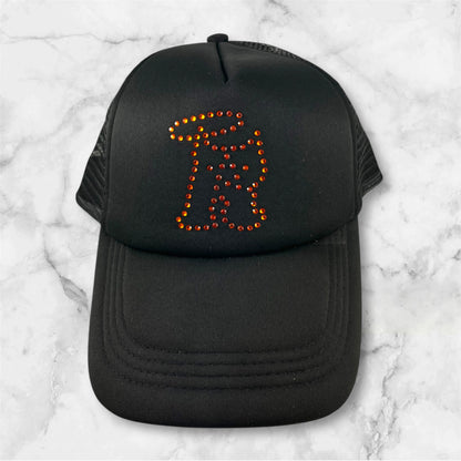 R-Logo Strass Trucker Hat Black/ Dark Orange