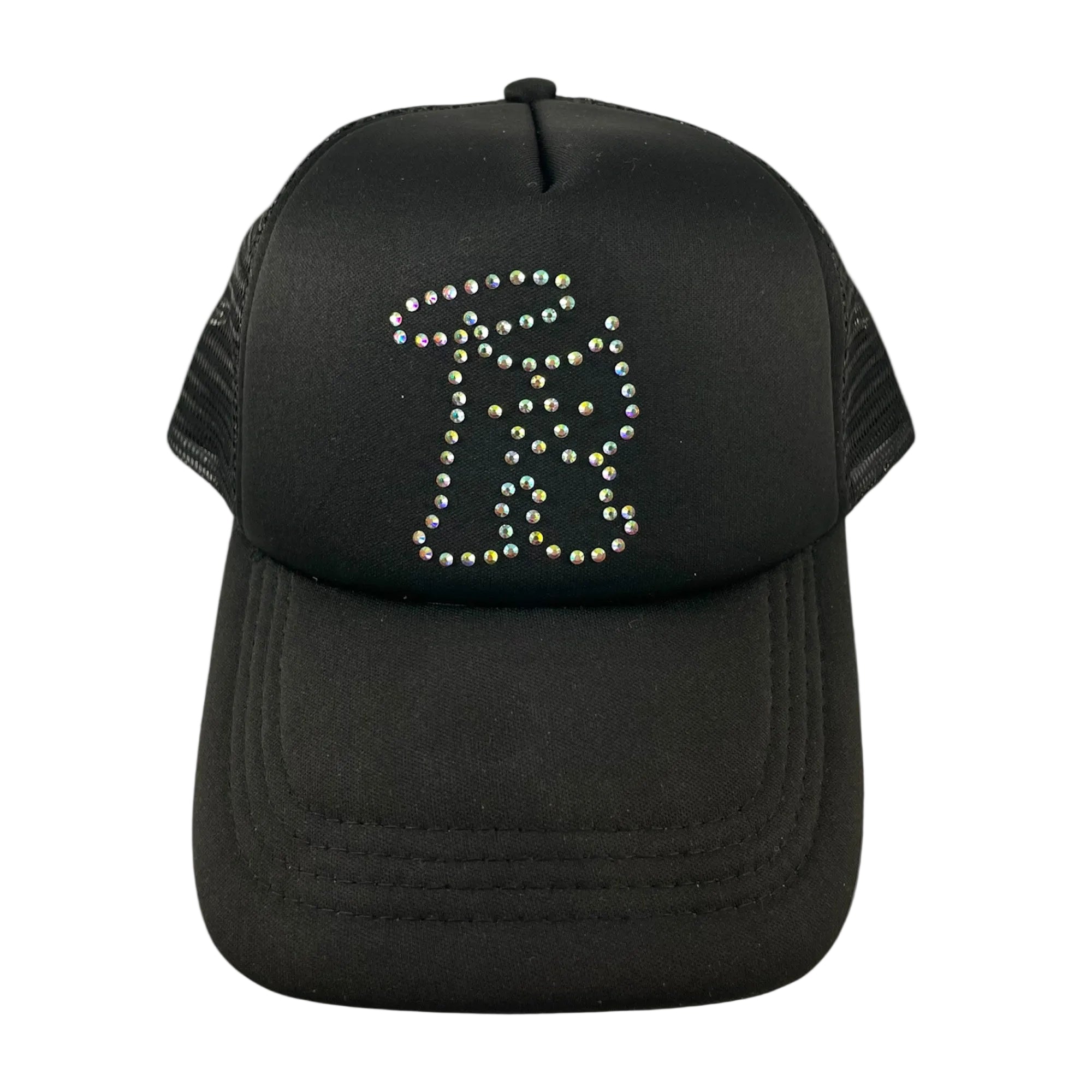 R-Logo Strass Trucker Hat Black/Rainbow Crystal
