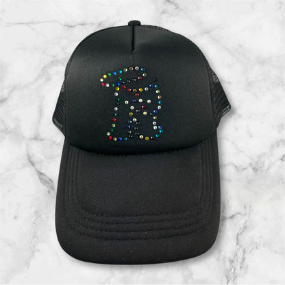 R-Logo Strass Trucker Hat Black/ Multicolor