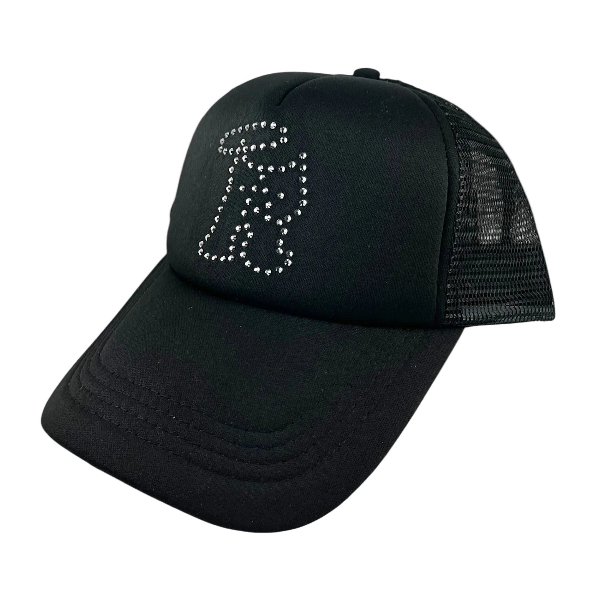 R-Logo Strass Trucker Hat Black/Silver Nail