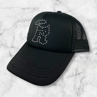 R-Logo Strass Trucker Hat Black/Silver Nail