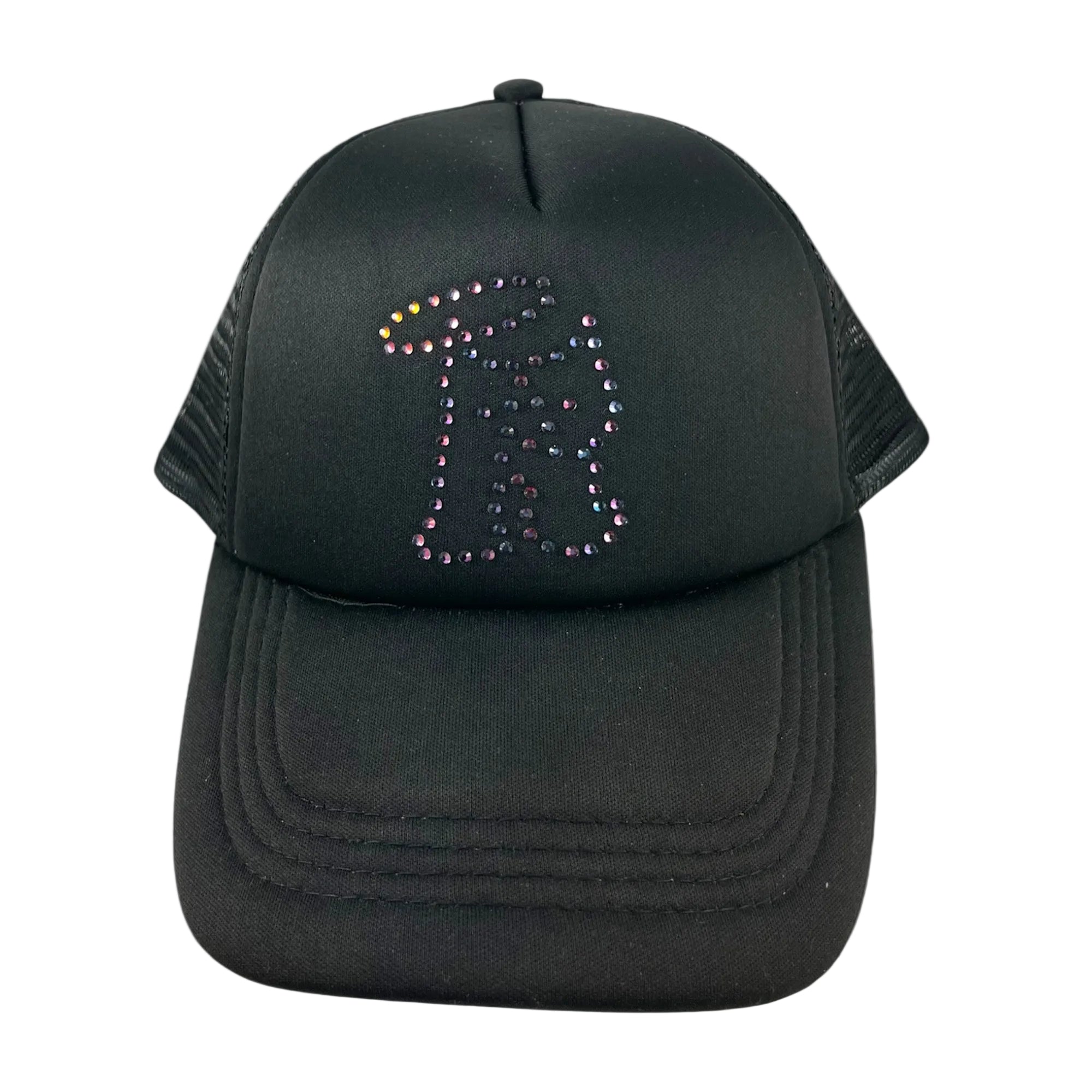 R-Logo Strass Trucker Hat Black/ Violet Sunset