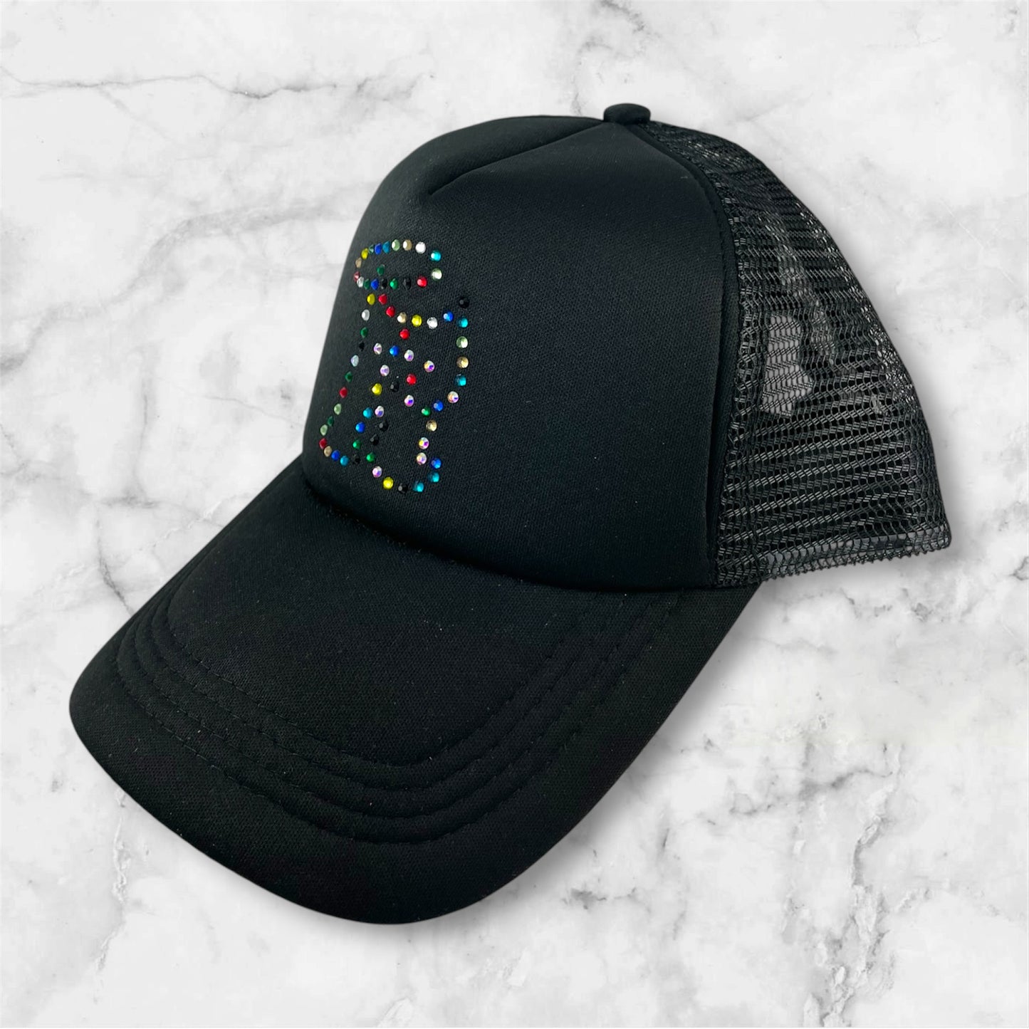 R-Logo Strass Trucker Hat Black/ Multicolor