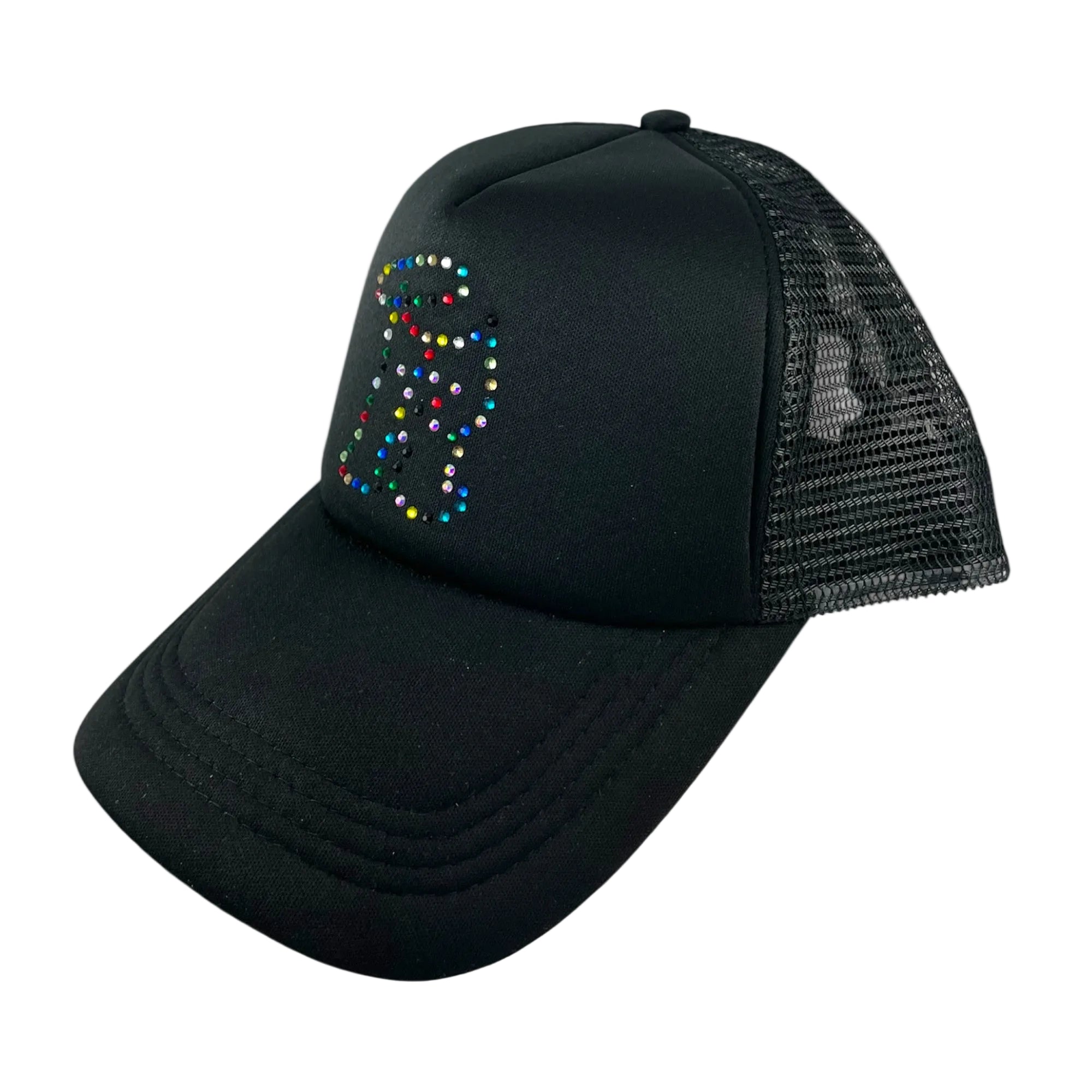 R-Logo Strass Trucker Hat Black/ Multicolor