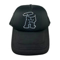 R-Logo Strass Trucker Hat Black/Light Opal Blue